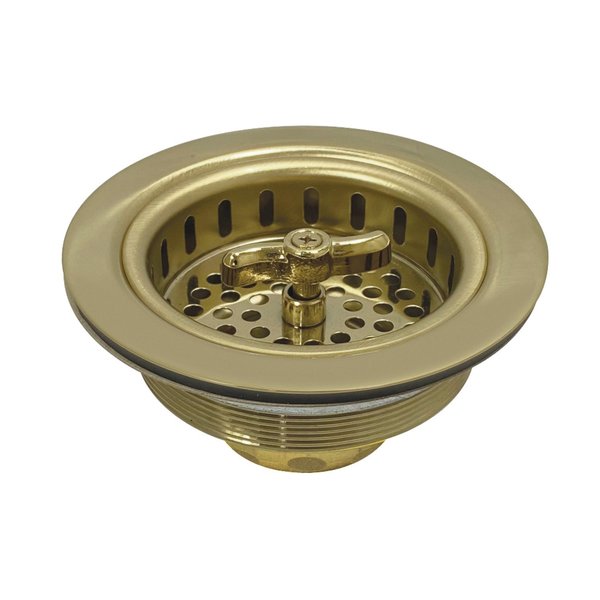 Gourmet Scape K212PB Tacoma Spin & Seal Sink Basket Strainer, Polished Brass K212PB